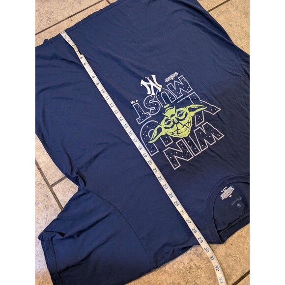 Star Wars Yoda New York Yankees T-Shirt 3XL Blue Win You Must MLB Postseason - Picture 8 of 8